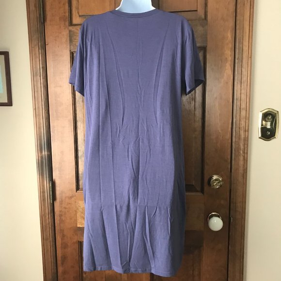 Wangzhi Purple V-Neck Tee Dress w/Knotted Hem Large - Picture 8 of 11